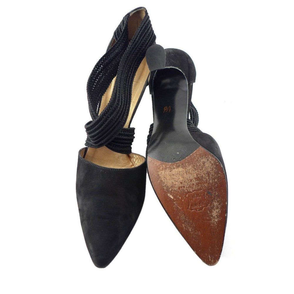 Black Stuart Weitzman Nubuck Elastic Knit Straps … - image 4